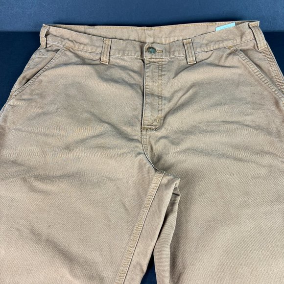 Carhartt Jeans 38x30 Brown Faded Dungaree Fit Carpenter Workwear Denim Tag 38x30 - Picture 7 of 16